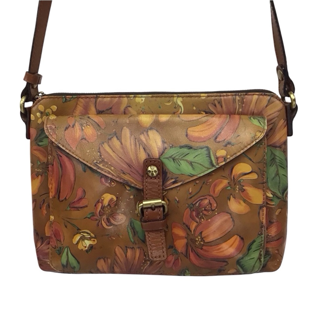 Patricia Nash Avellino Floral Leather Crossbody Purse Handbag